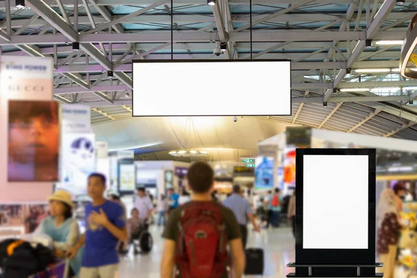 Blank Advertising Billboard Airport Background Large Lcd Advertisement — Stock Photo, Image