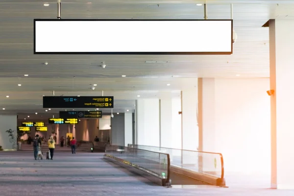 Blank Advertising Billboard Airport Background Large Lcd Advertisement — Stock Photo, Image