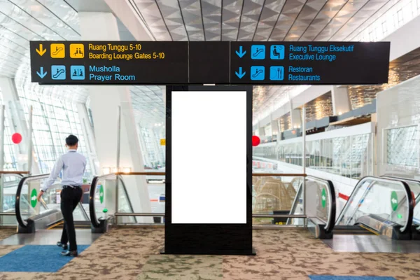Leere Werbetafel Flughafen Hintergrund Große Lcd Werbung — Stockfoto