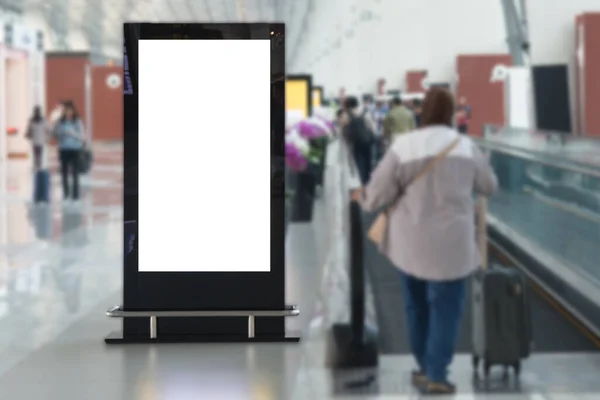 Blank Advertising Billboard Airport Background Large Lcd Advertisement — Stock Photo, Image