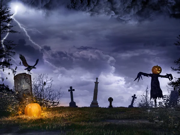 Stormiga Halloween natt — Stockfoto