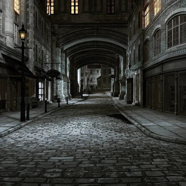 Calle del casco antiguo por la noche — Foto de Stock