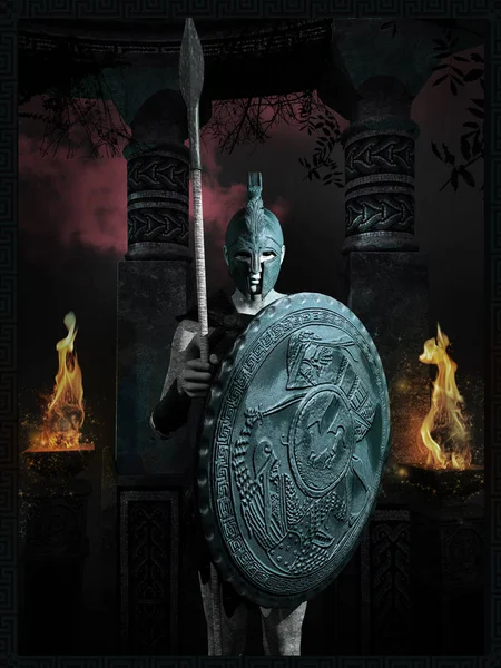 Древний воин Хоплит — стоковое фото