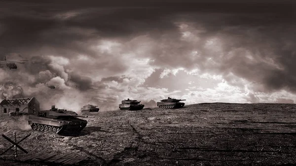 Panzer auf dem Hügel — Stockfoto