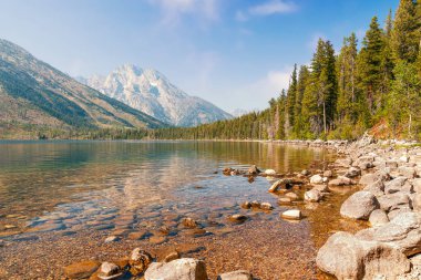 Jenny Lake Grand Teton Ulusal Parkı 'nda. Wyoming. Usa.