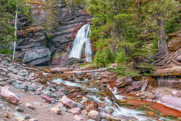 Fallas de barrica.Glaciar Parque Nacional Montana.Usa — Foto de Stock