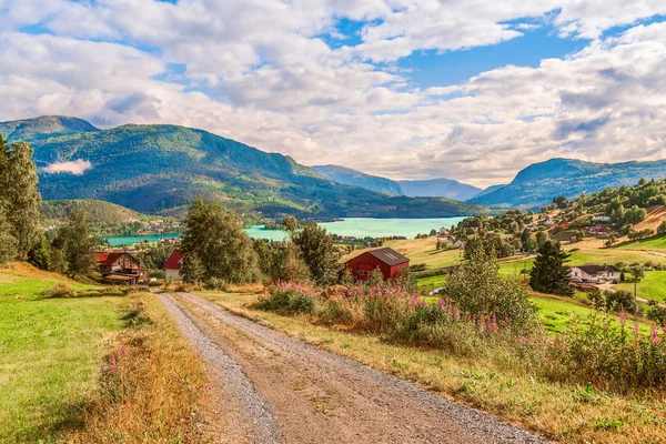 View of the village of Hafslo.Sogn og Fjordane county.Norway — Stock Photo, Image