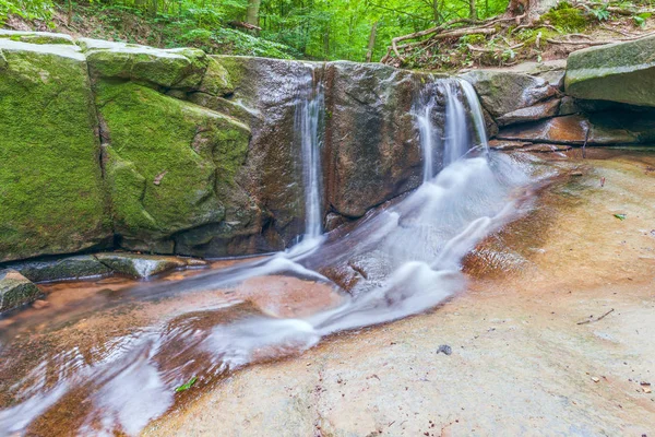 Upper tier of Blue Hen Falls in summer.Cuyahoga Valley National