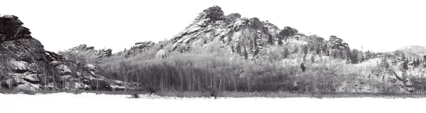 Belo panorama de inverno Altay montanhas, Lago Kolyvanskoe — Fotografia de Stock