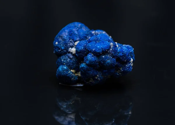 Azurita Azul Piedra Azul Sobre Fondo Negro — Foto de Stock