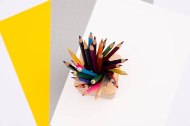 Kalem kutusunda renkli kalemler.