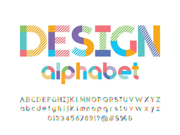 Bunt Stilisiertes Modernes Alphabet Design — Stockvektor