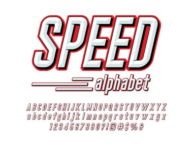 Büyük harf, küçük harf, sayı ve sembollü keski biçimi alfabe tasarımı
