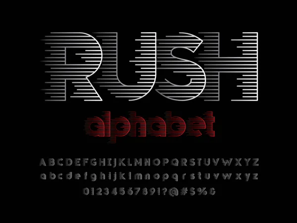 Büyük harf, küçük harf, sayı ve sembol ile hız biçimi alfabe tasarımı