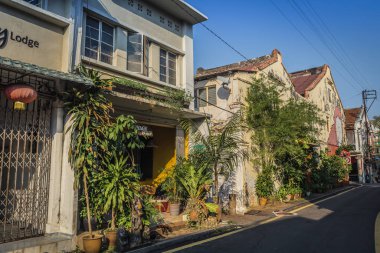 Malacca, Malezya 'da bir sıra eski Melaka mağazaları..