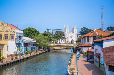 Malacca, Malezya 'nın Malacca şehrinin ortasından akan Malacca Nehri