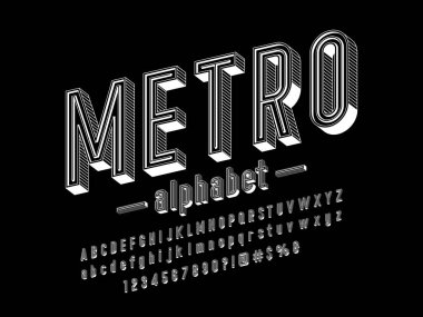 Biçimlendirilmiş modern alfabe tasarımının vektörü