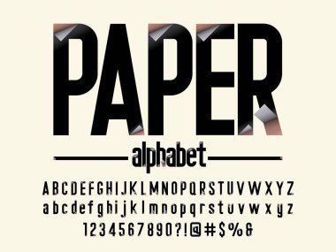 Kağıt katlanır yapışkan not stili alfabe tasarımı