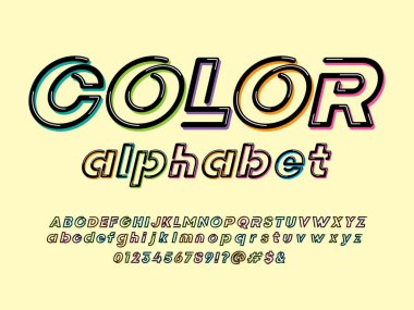 Vector of neon style alphabet design