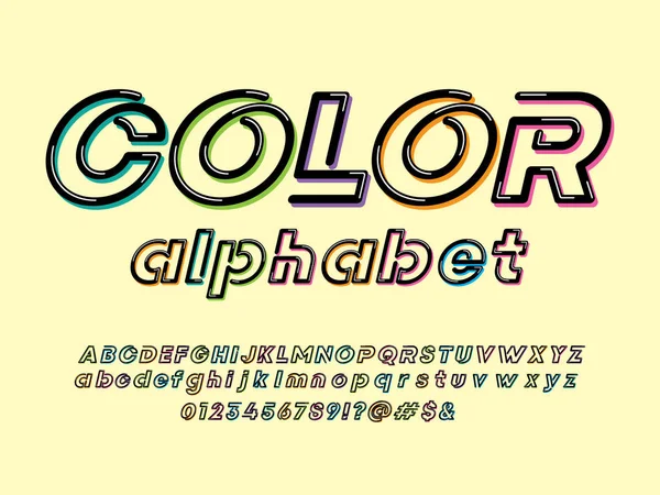 Vektor Des Neonfarbenen Alphabet Designs — Stockvektor