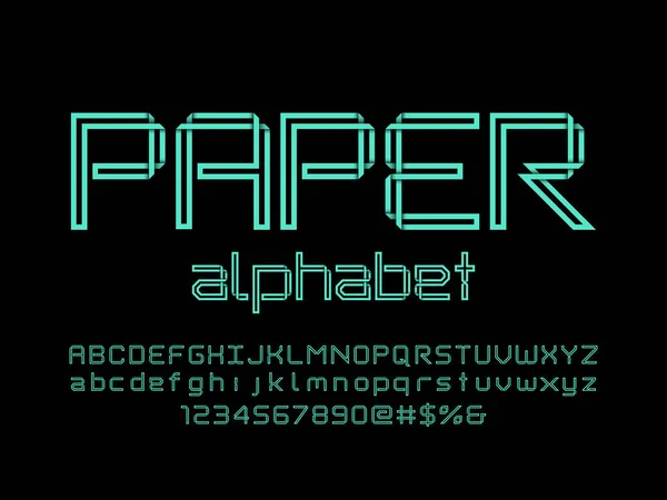 Vector Modern Abstract Paper Folding Alphabet Design — Stock Vector
