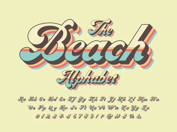 Bir groovy hippi tarzı alfabe tasarım