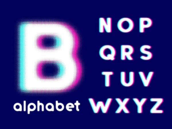 Alphabet Design Mit Gepunkteten Halbtönen — Stockvektor