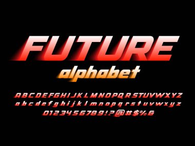 Büyük harf, küçük harf, sayı ve sembol ile hız biçimi alfabe tasarımı