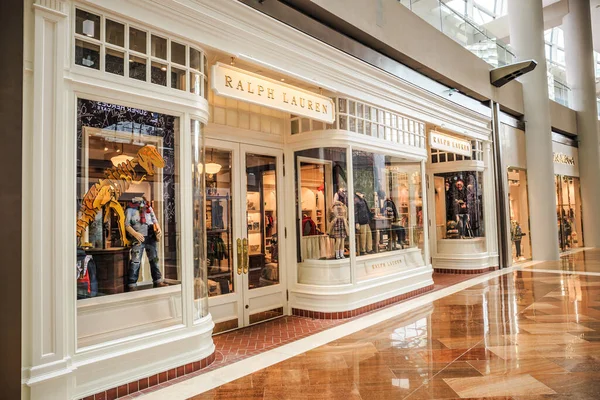 Singapur Grudnia 2019 Widok Zewnątrz Ralph Lauren Store Marina Bay — Zdjęcie stockowe