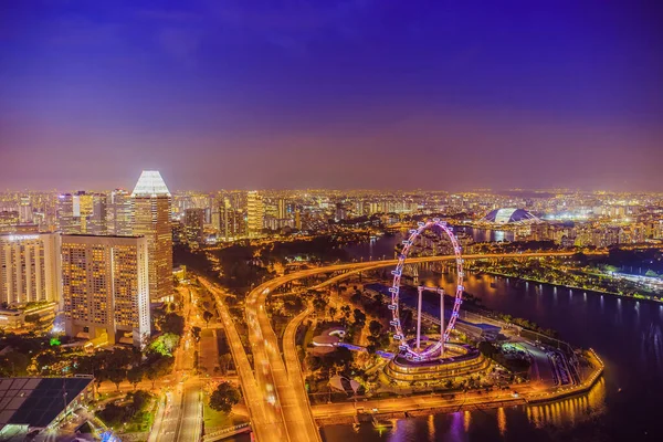 Vue Aérienne Horizon Ville Singapour Marina Bay Singapour — Photo