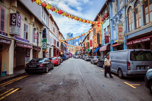 Chinatown Straat Singapore Met Traditionele Decoraties Chinatown Historische Wijk Beroemde — Stockfoto