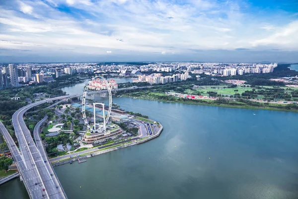 Aerial View Singapore Flyer Cityscape — Stock Photo, Image
