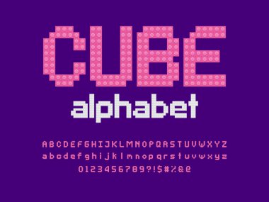 Renk bloklarından yapılmış vektör alfabesi tasarımı.