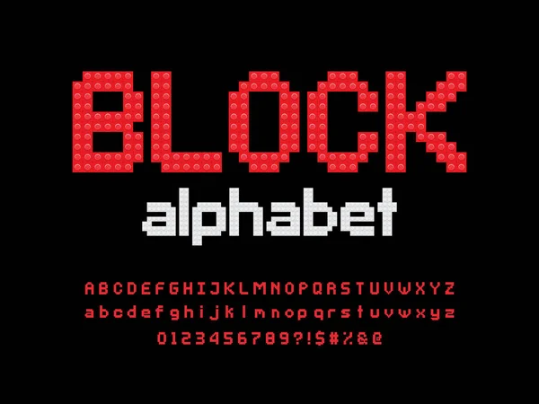 Vector Alphabet Design Made Color Blocks — Stock Vector