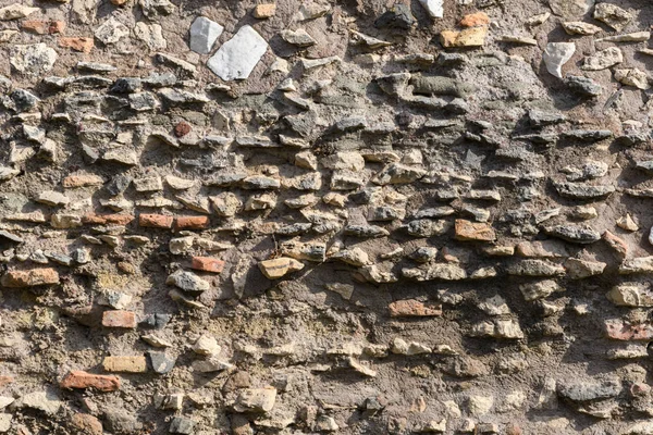 Ein Fragment Des Ursprünglichen Mauerwerks Aus Rohen Steinen Die Von — Stockfoto
