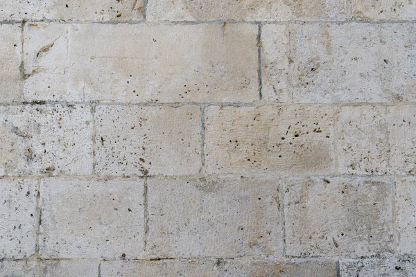 Fragment Einer Alten Steinmauer Eines Alten Römischen Tempels Aus Verarbeitetem — Stockfoto