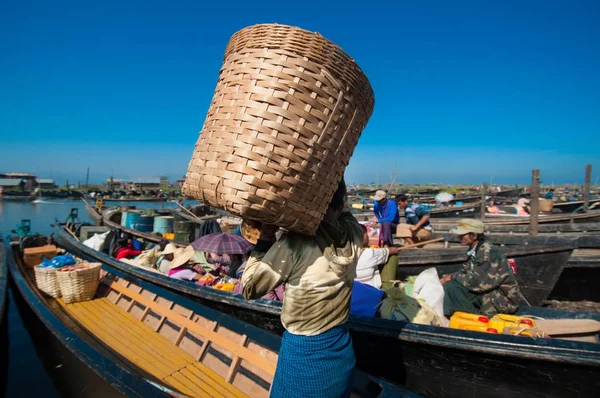 缅甸茵莱湖湖当地市场 — 图库照片