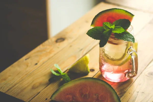 Summer Watermelon Lemonade with Negative Space