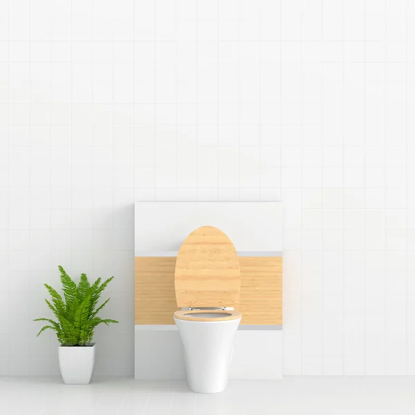 Białe wnętrze toalety, renderowanie 3d — Zdjęcie stockowe