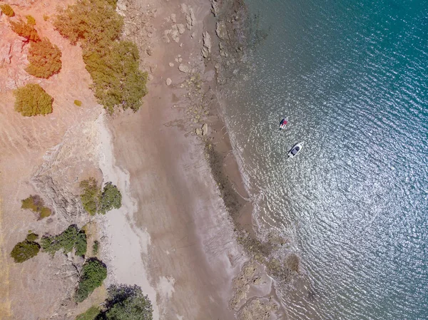 Auckland Yeni Zelanda 'daki Coromandel adalarının güzel insansız hava aracı fotoğrafı.