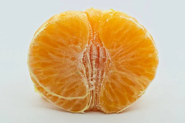 Fresh Tangerines White Background Studio Shot — 스톡 사진