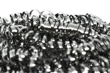 Çelik yünlü detaylı fotoğrafı ve güçlü bir defoktusu var. Ev temizliği