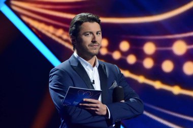 Kyiv, Ukrayna - 08 Şubat 2020: Serhiy Prytula - Ukrayna 'dan Eurovision-2020 ulusal seçimlerinde lider