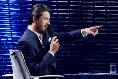 Kyiv, Ukrayna - 08 Şubat 2020: Serhiy Prytula - Ukrayna 'dan Eurovision-2020 ulusal seçimlerinde lider