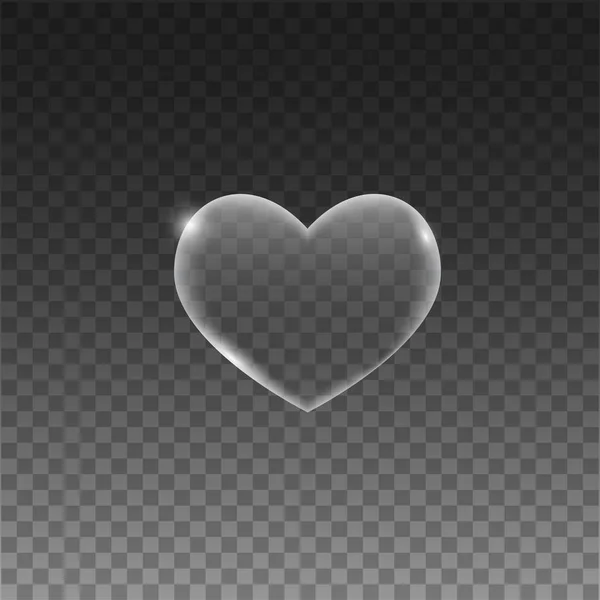 Coeur transparent sur fond gris. vecteur — Image vectorielle