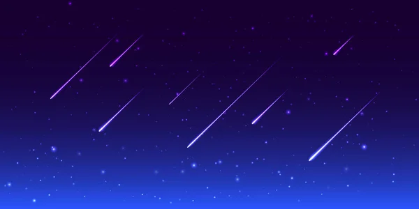 Ciel nocturne vectoriel avec étoiles filantes — Image vectorielle