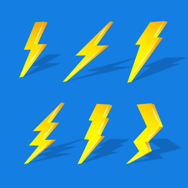 3D lightning on blue background — Stock Vector