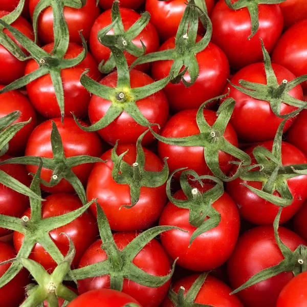 Macro Foto Comida Vegetal Tomate Cereja Textura Fundo Tomates Cereja — Fotografia de Stock