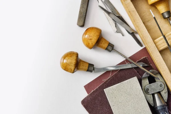 Tools for metal engraving with hand graver. — Stock Photo, Image