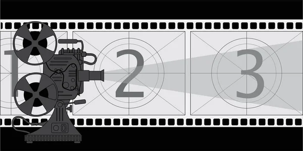 Proyector de cine, un póster sobre el tema de la película — Archivo Imágenes Vectoriales